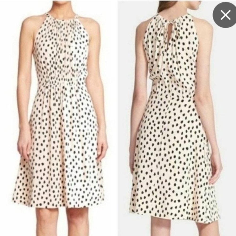 -Kate Spade Ivory Speckle Dot Take A Walk on the Wild Side Dress 0